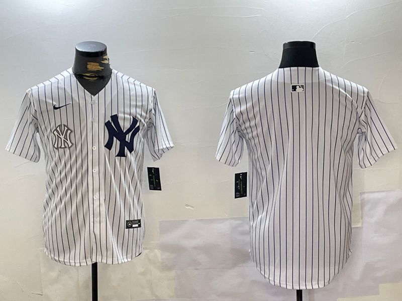 Men New York Yankees Blank White stripe Game 2024 Nike MLB Jersey style 102719